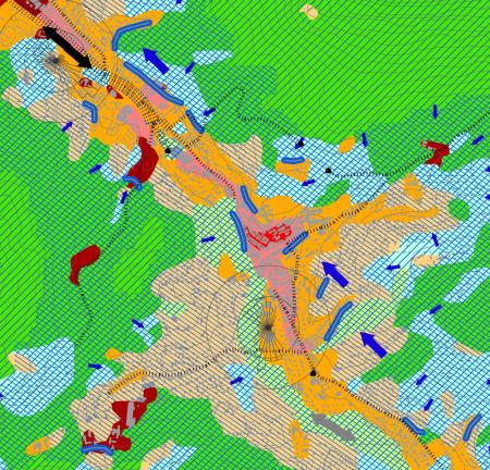 Klimafunktionskarte einer Klimaanalyse
